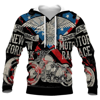 2023 Men's Vogue Skull Motorcycle Hoodie - Loose Fit, 3D Printed - Buy Center UK