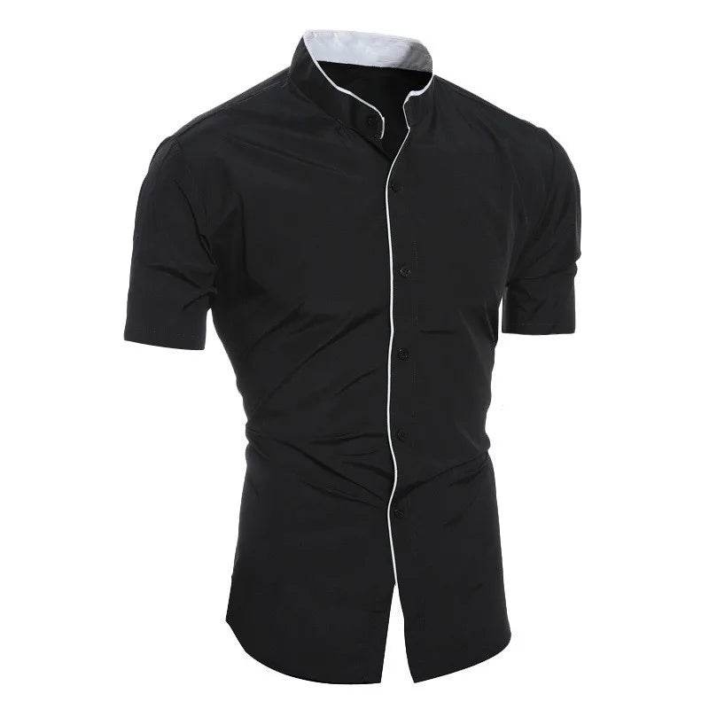 Buy Center Men's Short Sleeve Casual Shirt - Solid Color Comfort - Buy Center UK