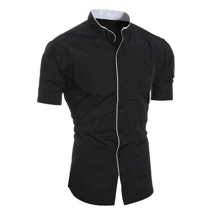 Buy Center Men's Short Sleeve Casual Shirt - Solid Color Comfort - Buy Center UK