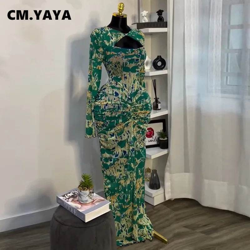 CM.YAYA Women’s Draped V-neck Bodycon Midi Dress - Night Club Chic - Buy Center UK