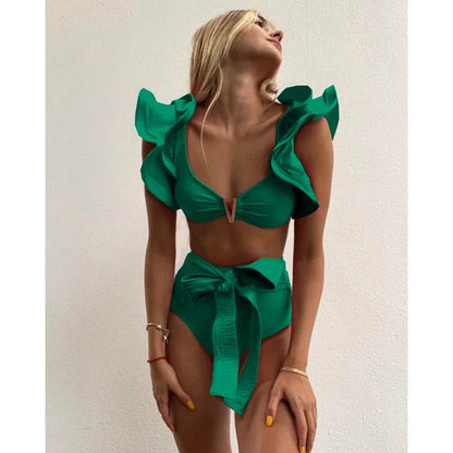 Buy Center 2025 Print High Waist Bikini - Push Up, Backless Design - Buy Center UK