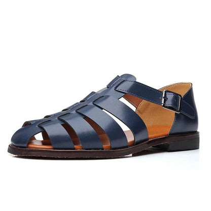 Buy Center Men's Leather Roman Sandals - Casual Beach Comfort - Buy Center UK