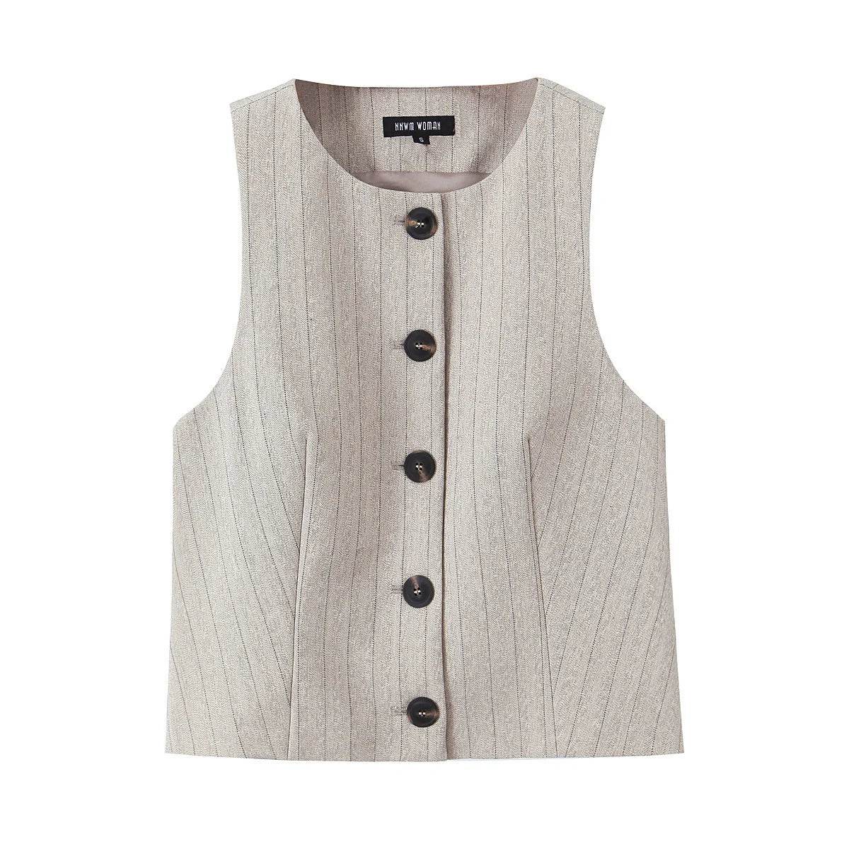 TFMLN Women's Spring Vest Pant Set - Stylish Office & Leisure Wear - Buy Center UK