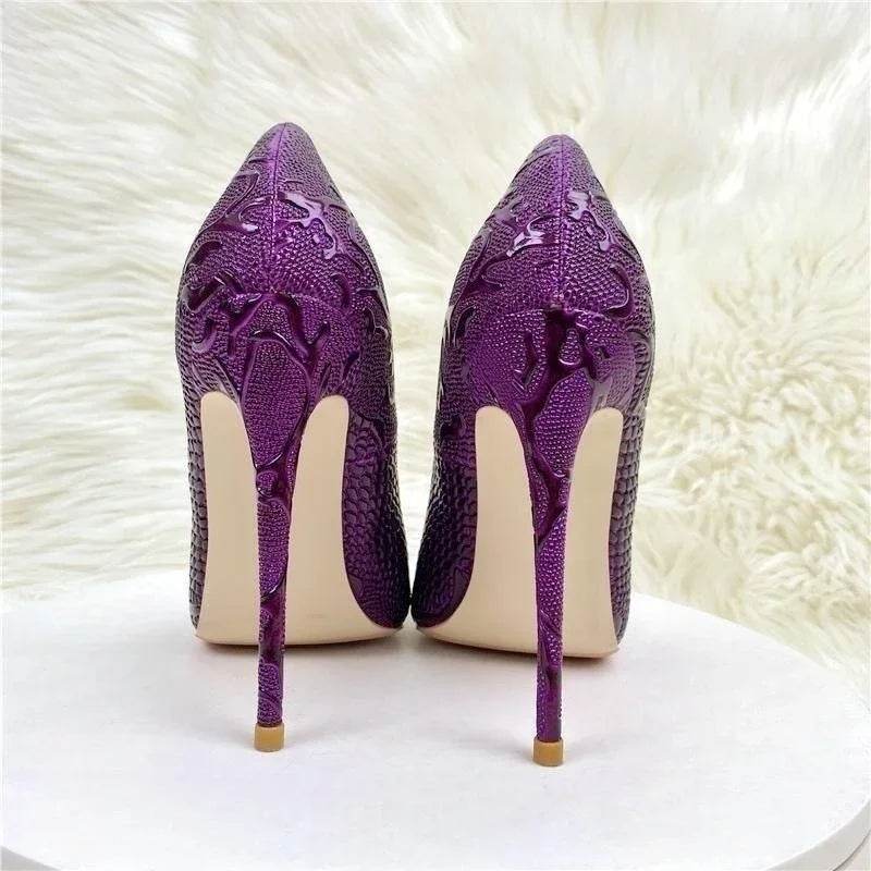 Buy Center Purple Pointy Toe High Heel Shoes - Slip-On Stiletto Pumps - Buy Center UK