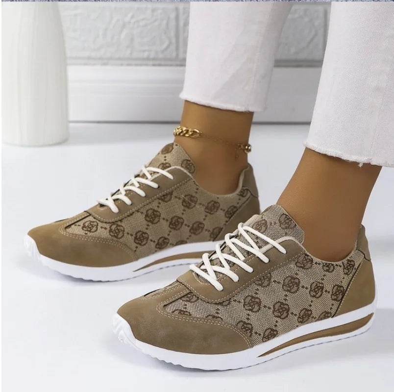 Buy Center Retro Flower Embroidered Sneakers - Lightweight Casual Shoes - Buy Center UK