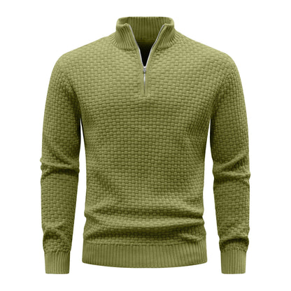 Buy Center Men's Winter Warm Mock Neck Zip Up Sweater - Soft Knit - Buy Center UK