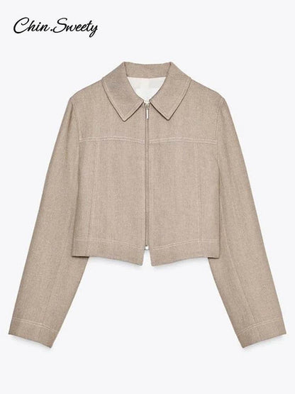 Buy Center Women's Casual Jacket Pant Set - Cropped Top & Trousers - Buy Center UK