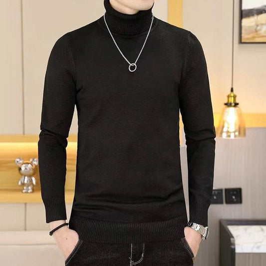 Buy Center Men's Black and White Turtleneck Sweater - Stylish Knit - Buy Center UK
