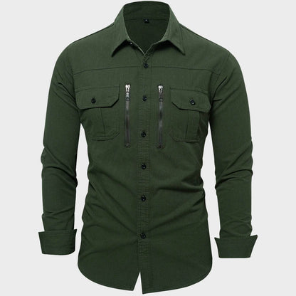 Buy Center Men's Outdoor Cargo Shirts - 100% Cotton, Multi Pocket - Buy Center UK