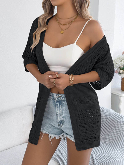 Buy Center Casual Hollow Knitted Cardigan - Lightweight & Breathable - Buy Center UK