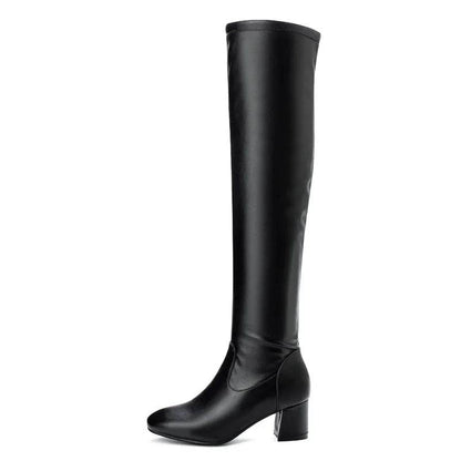 Buy Center Women's Over the Knee Boots - Thick Heels, Large Sizes - Buy Center UK