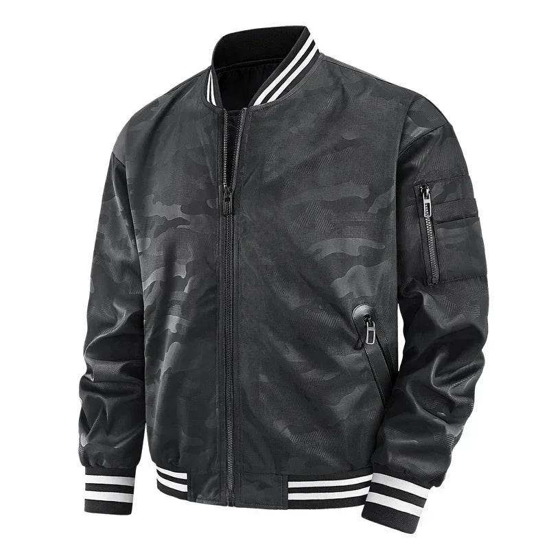 Buy Center Lightweight White Baseball Jacket for Men - Spring Autumn Style - Buy Center UK