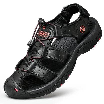Buy Center Men's Genuine Leather Sandals - Casual Outdoor Shoes - Buy Center UK