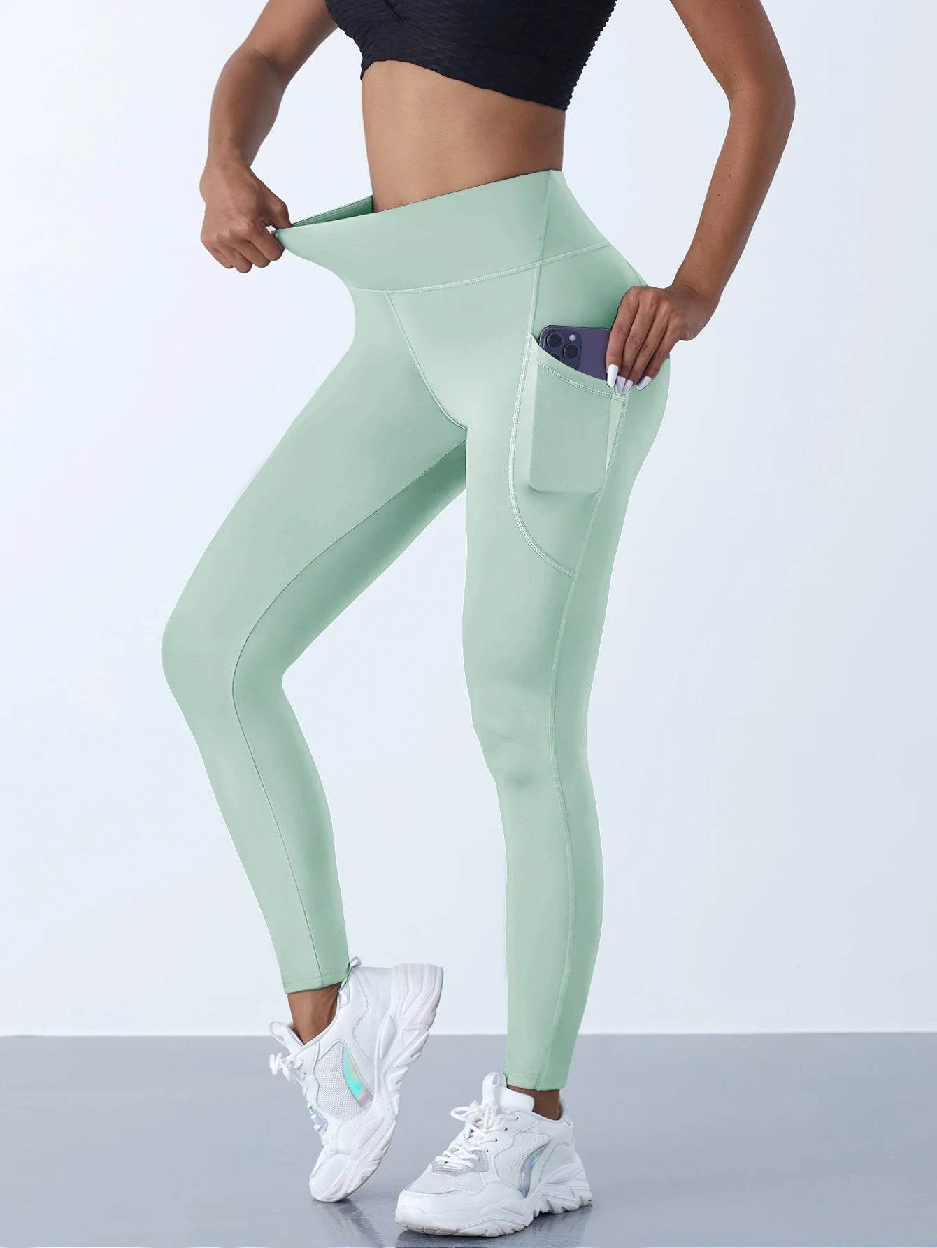 Buy Center Women's High Waist Yoga Leggings - Tummy Control with Pockets - Buy Center UK