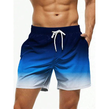 Buy Center Gradient Color Block Beach Shorts - Stylish 3D Print Design - Buy Center UK