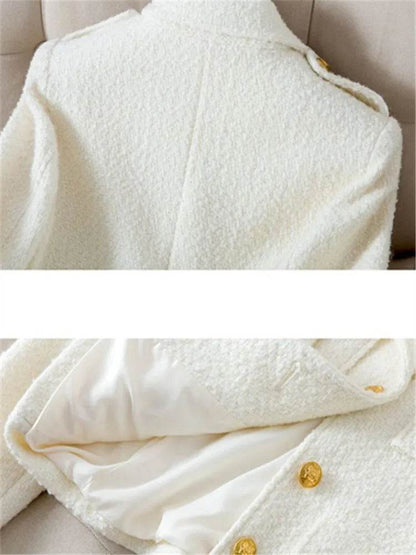 Buy Center Fashion White Blazer - Short Tweed Jacket for Women - Buy Center UK