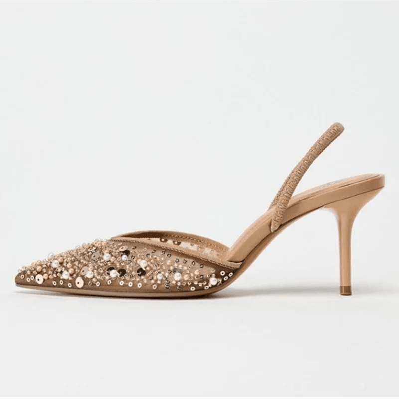 Buy Center Luxury Designer Bling Heels - Pointy Toe, Elegant Slingbacks - Buy Center UK