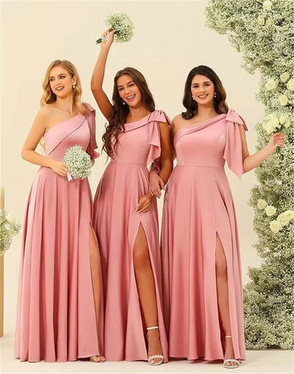 Buy Center Customized Satin A-Line One Shoulder Bridesmaid Dress - Buy Center UK