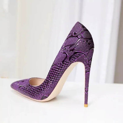 Buy Center Purple Pointy Toe High Heel Shoes - Slip-On Stiletto Pumps - Buy Center UK