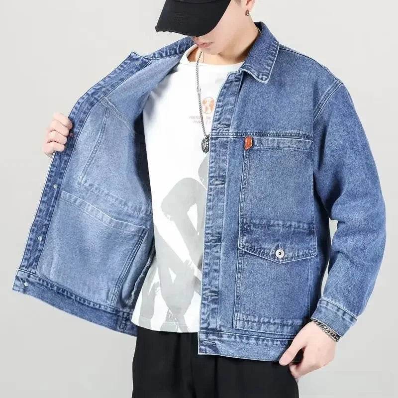 Buy Center Trendy Men's Loose Fit Denim Jacket - Spring Fashion - Buy Center UK