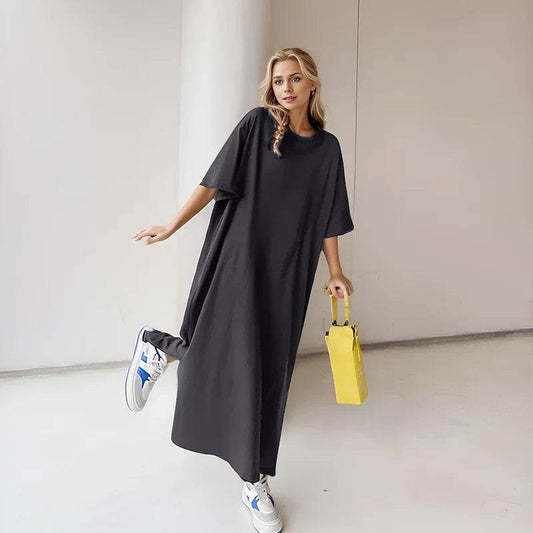 Buy Center Women's Summer Dress - Stylish Short Sleeve T-Shirt Dress - Buy Center UK