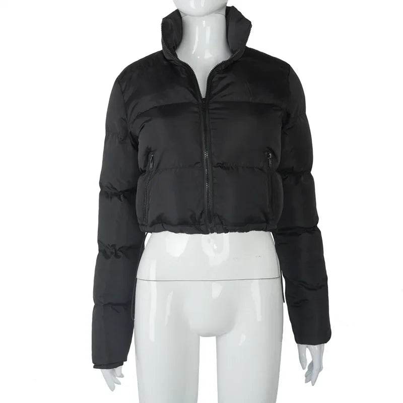 2024 Oversized Down Coat - Women's Cropped Puffer Jacket - Buy Center UK