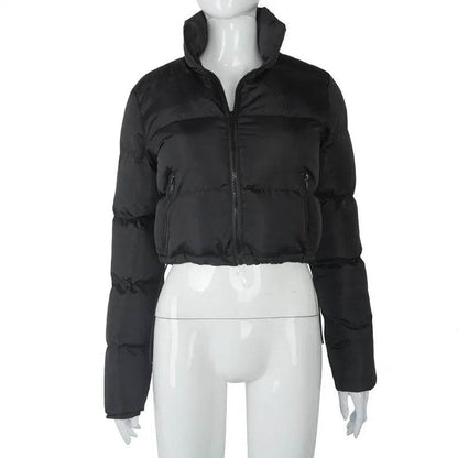 2024 Oversized Down Coat - Women's Cropped Puffer Jacket - Buy Center UK