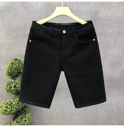 Buy Center 2023 Summer Casual Denim Shorts - Slim Fit White Knee Length - Buy Center UK