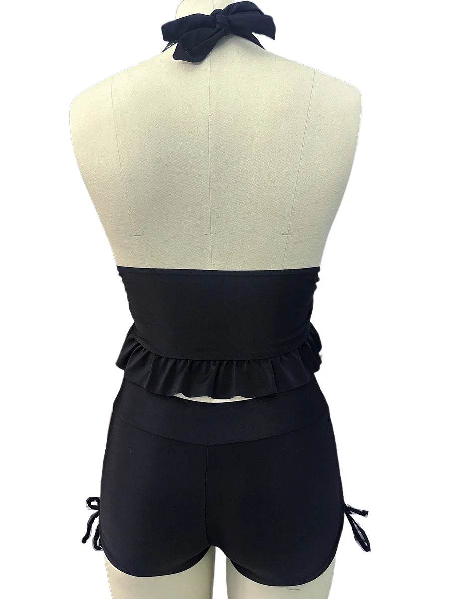 Buy Center Halter Tankini Two Piece Swimsuit - Women’s Solid Beachwear - Buy Center UK