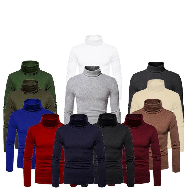 Buy Center Men's Casual Slim Fit Turtleneck Pullover - Autumn Fashion - Buy Center UK