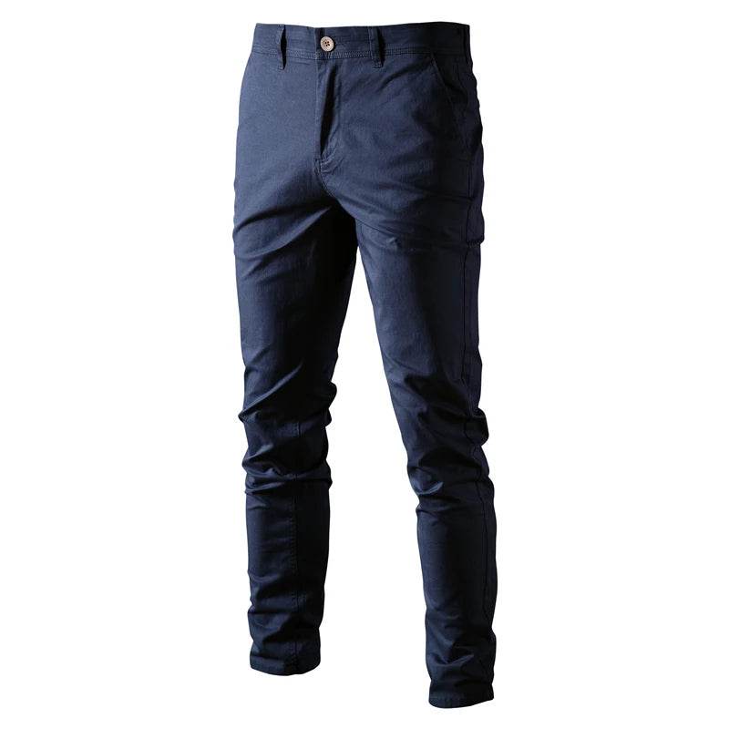 AIOPESON Men’s Slim Fit Trousers - High-Quality Cotton & Spandex - Buy Center UK