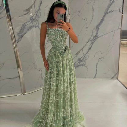 Sharon Said Elegant Sage Green Evening Dress - Spaghetti Straps 2025 - Buy Center UK