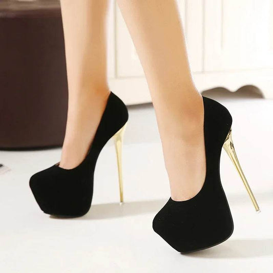 Waterproof Black High Heels - Sexy Summer Shoes for Adults - Buy Center UK