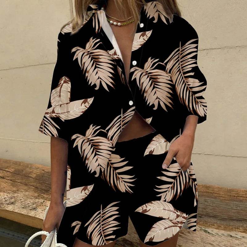 Buy Center Two Piece Women's Summer Set - Stylish Print, Loose Fit - Buy Center UK