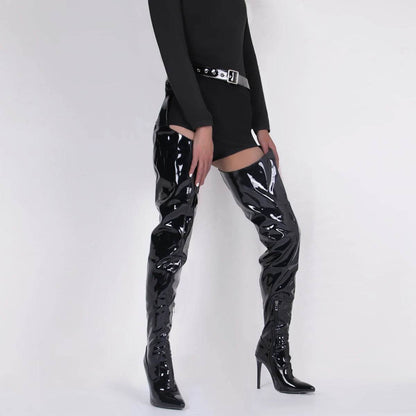 Buy Center Red Patent Leather Over-The-Knee High Heel Boots - Buy Center UK