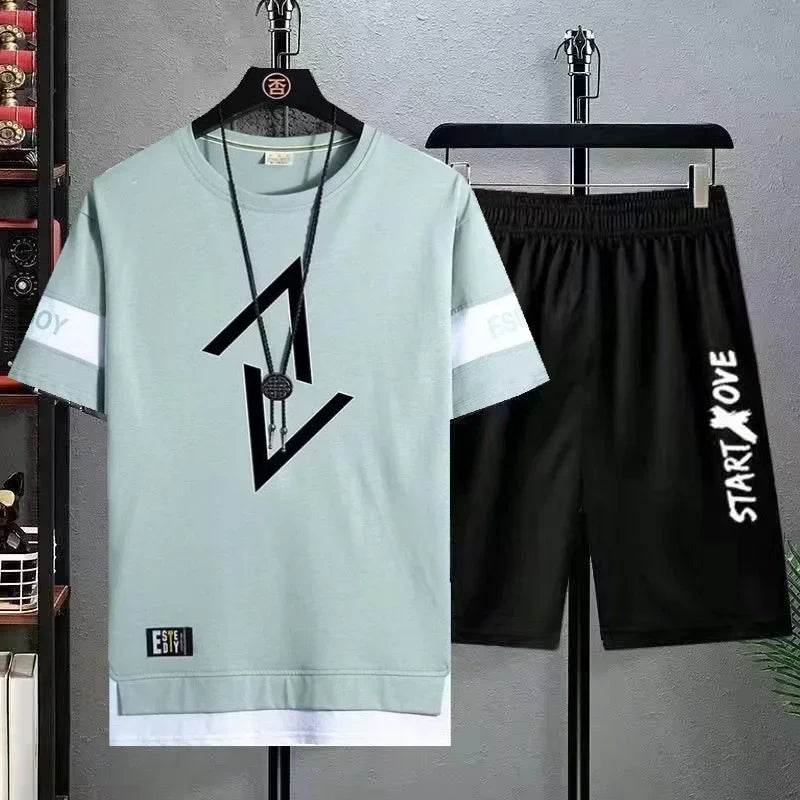 Buy Center Men's Sports T-Shirt & Shorts Set - Casual Summer Wear - Buy Center UK