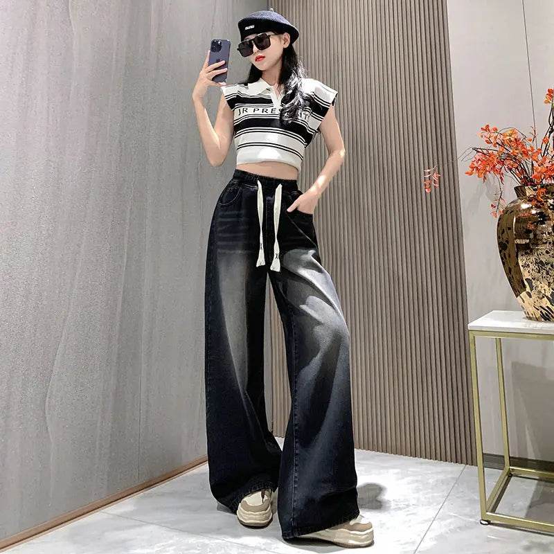 Buy Center High Elastic Plus Size Jeans - Trendy Black Denim - Buy Center UK