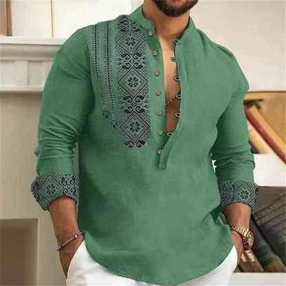Buy Center Men's Long Sleeve 7 Button Shirt - Stylish & Comfortable - Buy Center UK