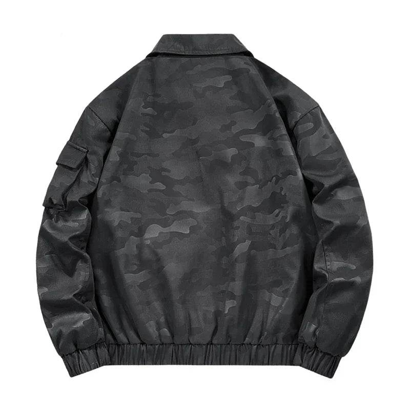 Buy Center Men's White Bomber Jacket - Camouflage, Turndown Collar - Buy Center UK
