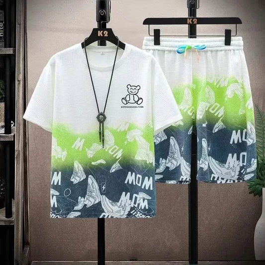Buy Center Men's Gradient T-Shirt Set - Casual Summer Outfit - Buy Center UK