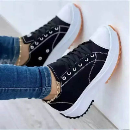 Buy Center Women's Classic Canvas Sneakers - Stylish Flat Heel Design - Buy Center UK