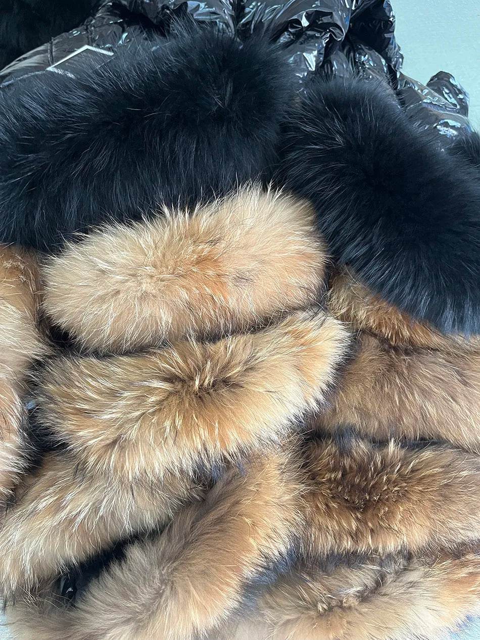 Maomaokong Women’s Winter Jacket - Real Fur Collar, Duck Down Lining - Buy Center UK