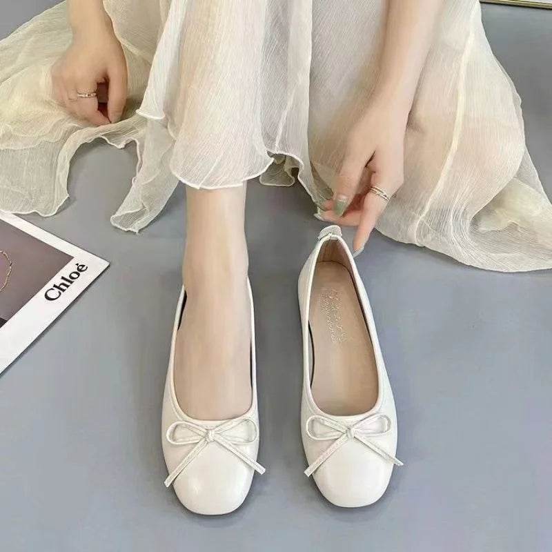 Buy Center Charming Square Toe Flats - Stylish Bowknot Design - Buy Center UK