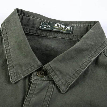 Buy Center Men's Long Sleeve Cargo Shirt - High-Quality Cotton Style - Buy Center UK