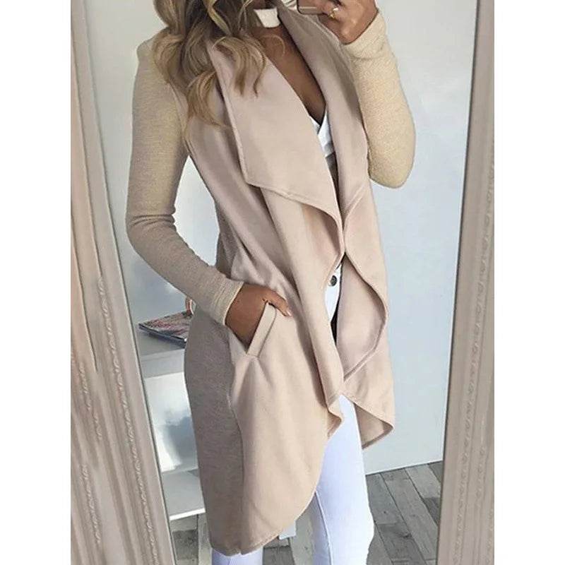 Buy Center Women's Slim Long Trench Coat - Chic Lapel Design - Buy Center UK