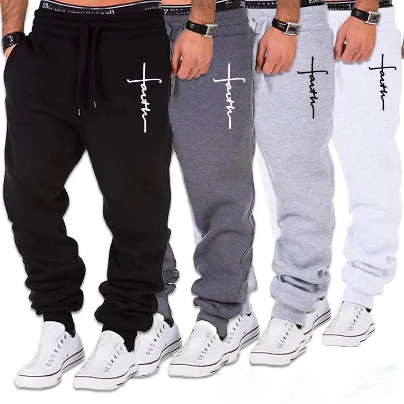 Buy Center Men's Jogger Pants - New Faith Printed Trousers S-3XL - Buy Center UK