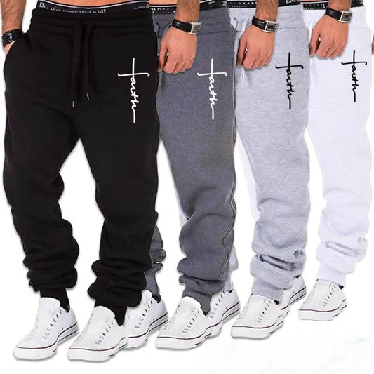 Buy Center Men's Jogger Pants - New Faith Printed Trousers S-3XL - Buy Center UK