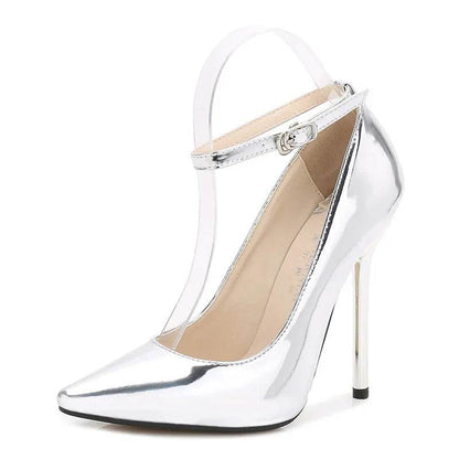 Buy Center Women's 13cm High Heels - Sexy Ankle Strap Pointed Toe - Buy Center UK