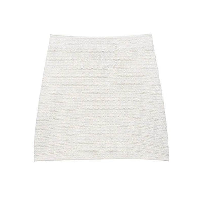 Buy Center Knitted V-neck Patchwork Skirt Set - Summer Slim Fit - Buy Center UK