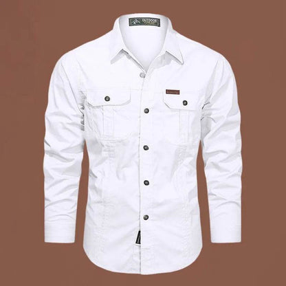 Buy Center Men's Long Sleeve Cargo Shirt - High-Quality Cotton Style - Buy Center UK